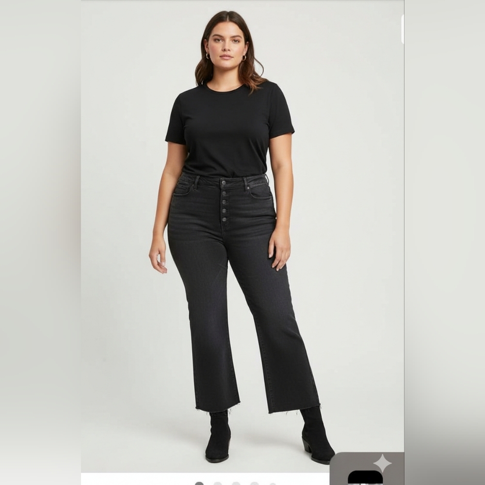Good American Black Button-Fly Jeans Size 24 New Without Tags